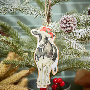 Tin Cow Christmas Tree Ornament