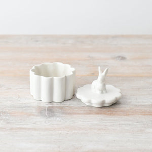 Porcelain Ceramic Jars With Rabbit Detail - Various Sizes