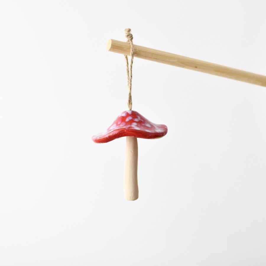 Stunning Ceramic Hanging Mushroom Ornament
