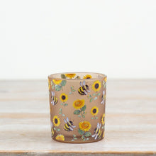 Load image into Gallery viewer, Bee &amp; Sunflower Warparound Print Candle Holder - Small - Derbyshire Gift Centre
