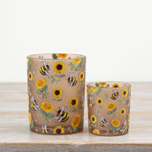 Load image into Gallery viewer, Bee &amp; Sunflower Warparound Print Candle Holder - Small - Derbyshire Gift Centre
