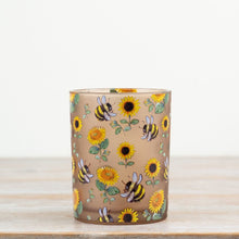 Load image into Gallery viewer, Bee &amp; Sunflower Warparound Print Candle Holder - Large - Derbyshire Gift Centre
