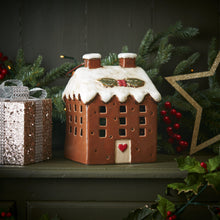 Load image into Gallery viewer, Large Gingerbread House Ceramic Christmas House Candle Holder
