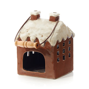 Large Gingerbread House Ceramic Christmas House Candle Holder