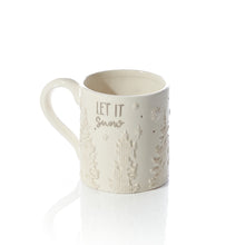 Load image into Gallery viewer, &#39;Let It Snow&#39; Ceramic Mug With Raised Textured Trees
