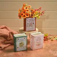 Load image into Gallery viewer, Autumnal Ceramic Book Shaped Vase - Various Designs

