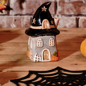 Ceramic Haunted House Cut Out Tealight Holder
