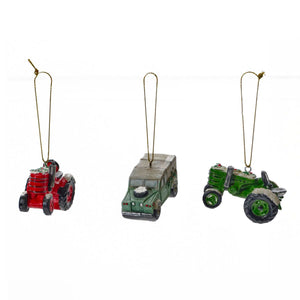 Resin Farm Vehicle Ornament - Various Styles