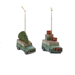 Resin Landrover Christmas Tree Ornament