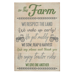 'On This Farm' Wooden Sign