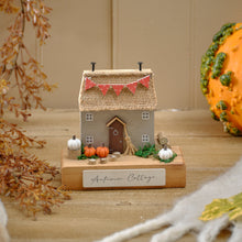 Load image into Gallery viewer, Autumn Cottage Wooden House Block Ornament - Derbyshire Gift Centre
