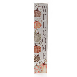 Large Wooden Autumnal WELCOME Vertical Sign