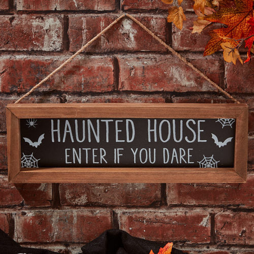 Haunted House Wooden Hanging Plaque