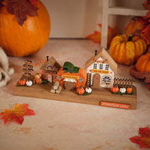 Load image into Gallery viewer, 'Pumpkin Lane' Wooden Houses Block
