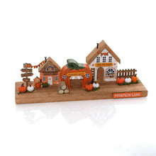 Load image into Gallery viewer, 'Pumpkin Lane' Wooden Houses Block
