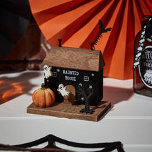 Load image into Gallery viewer, Halloween Wooden Haunted House With 3D Bats &amp; Pumpkins
