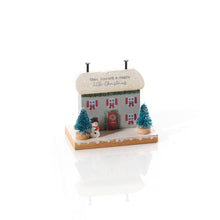 Load image into Gallery viewer, 'Have Yourself A Merry Little Christmas' Wooden Cottage Ornament With Bottlebrush Trees
