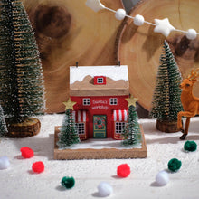 Load image into Gallery viewer, Santa&#39;s Workshop Wooden House Christmas Decoration
