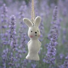 Load image into Gallery viewer, Ceramic Bunny With Rosy Cheeks Ornament - Derbyshire Gift Centre
