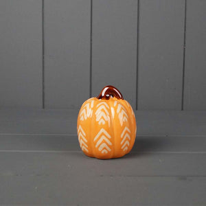 Ceramic Orange & Natural Glazed Pumpkin