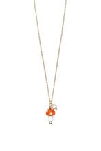 Load image into Gallery viewer, Isles &amp; Stars Glass Mushroom Pendant Necklace - Orange
