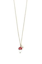 Load image into Gallery viewer, Isles &amp; Stars Glass Mushroom Pendant Necklace - Red
