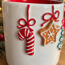 Load image into Gallery viewer, Large Ceramic Mug With Embossed Festive Decorations
