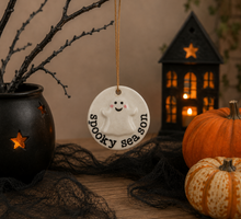 Load image into Gallery viewer, 'Spooky Season' Ceramic Hanging Disc Ornament
