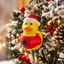 Load image into Gallery viewer, Ceramic Duck With Festive Outfit Ornament
