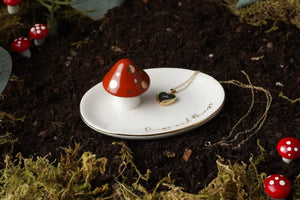 "Rings and Things" Ceramic Mushroom Ring Dish