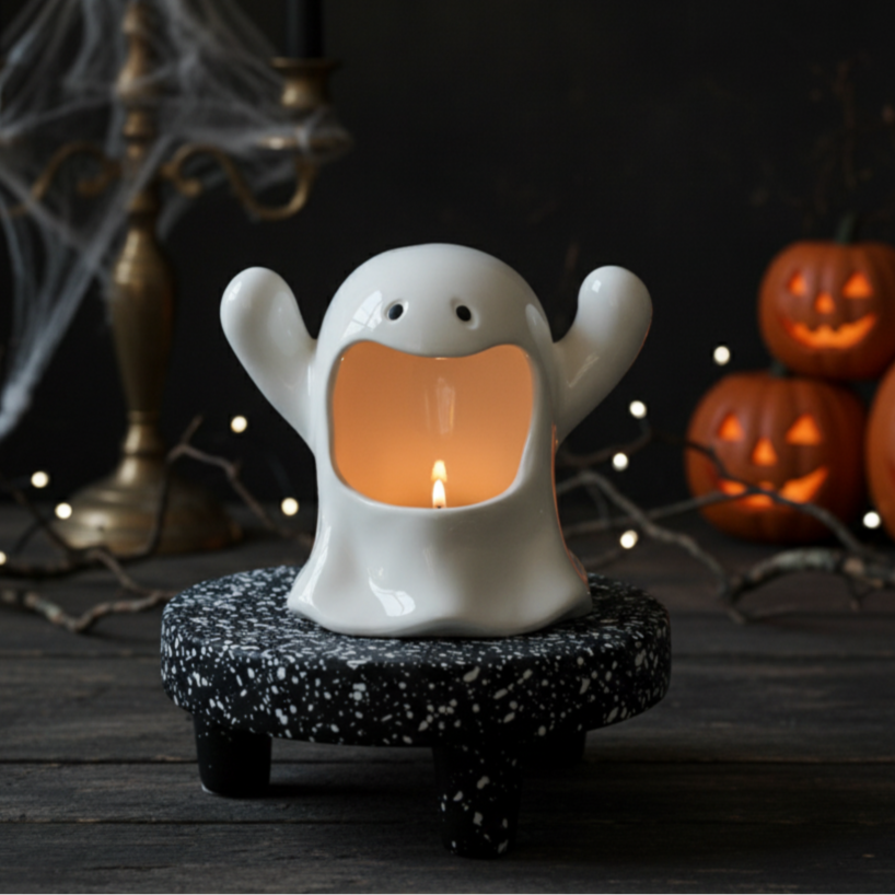 Open Mouth Ceramic Ghost Candle Holder