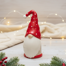 Load image into Gallery viewer, Ceramic Santa With Spotty Hat Ornament
