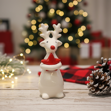 Load image into Gallery viewer, Ceramic Reindeer With Star Decoration 9cm
