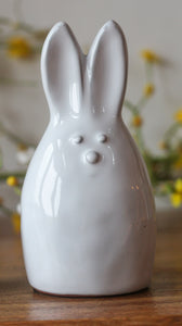 Hand Cast Terracotta Ceramic Bunnies In Natural White Glaze - Various Sizes