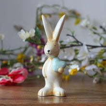Load image into Gallery viewer, Ceramic Bunny With Blue Heart Ornament
