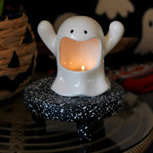 Load image into Gallery viewer, Open Mouth Ceramic Ghost Candle Holder
