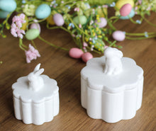 Load image into Gallery viewer, Porcelain Ceramic Jars With Rabbit Detail - Various Sizes
