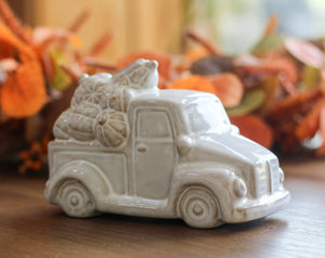 Ceramic Truck With Pumpkins Autumnal Ornament