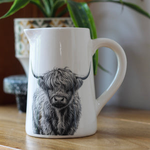 Beautiful Ceramic Highland Cow Print Jug - Various Sizes