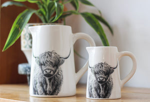 Beautiful Ceramic Highland Cow Print Jug - Various Sizes