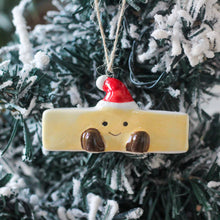 Load image into Gallery viewer, Festive Brie With Santa Hat Ornament
