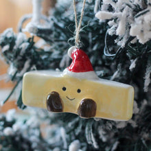 Load image into Gallery viewer, Festive Brie With Santa Hat Ornament
