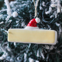 Load image into Gallery viewer, Festive Brie With Santa Hat Ornament
