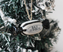 Load image into Gallery viewer, Bah Humbug Sweet Shaped Ceramic Christmas Ornament
