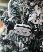Load image into Gallery viewer, Bah Humbug Sweet Shaped Ceramic Christmas Ornament

