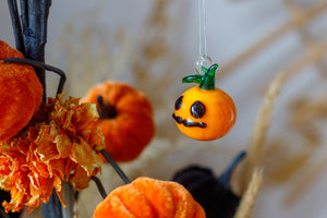 Hand Blown Glass Pumpkin Ornament