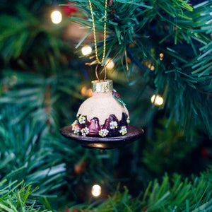 Small Glass Christmas Pudding Tree Decoration