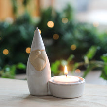 Load image into Gallery viewer, Stoneware Ceramic Natural Festive Tealight Holder - Various Designs
