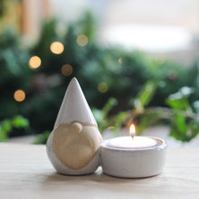 Load image into Gallery viewer, Stoneware Ceramic Natural Festive Tealight Holder - Various Designs
