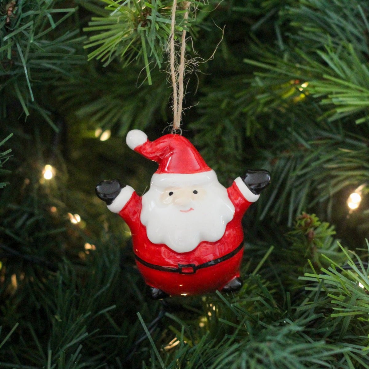 Ceramic Jolly Santa Christmas Tree Ornament – Derbyshire Gift Centre